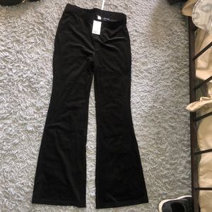 High waisted corduroy black pants